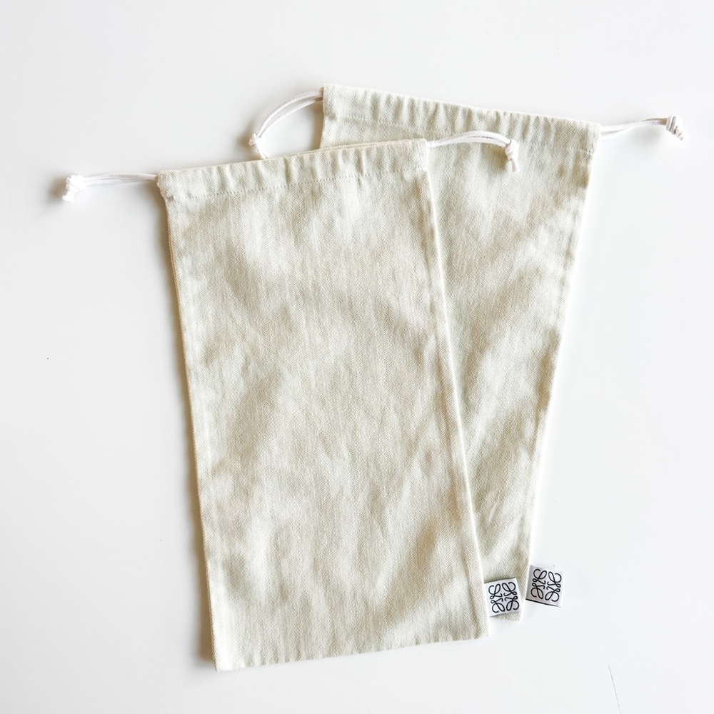 Loewe Cream Drawstring Bags